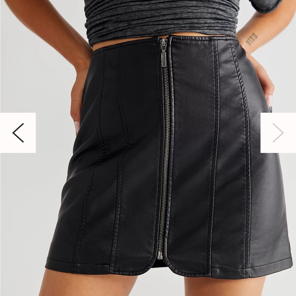 Free People Vegan Leather Skirt